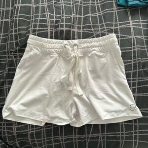 White Jogger Shorts - White